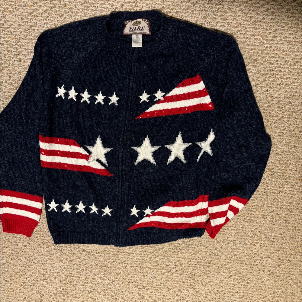 Tiara International Vintage women’s fourth of july sweater